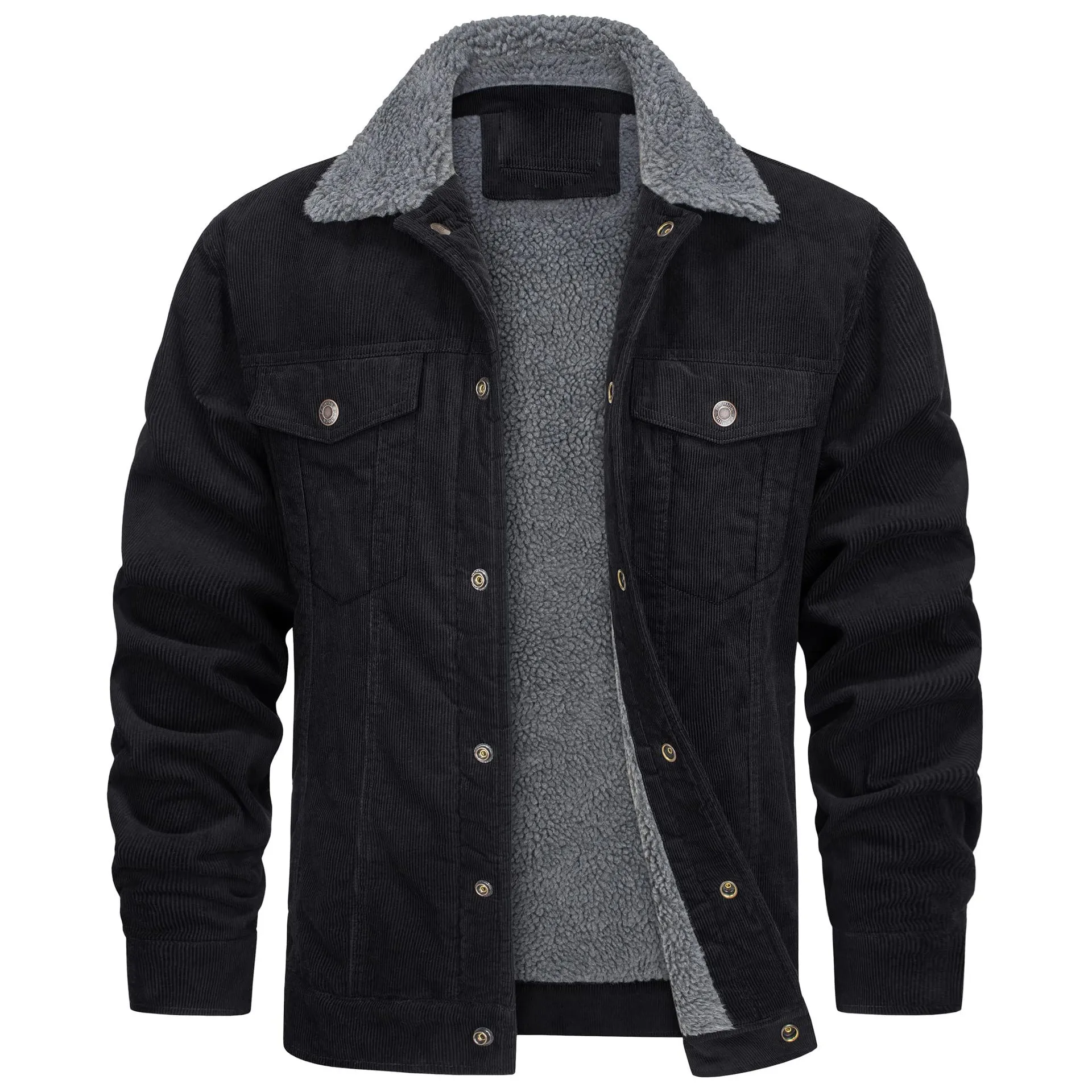 Men's Warm Fleece-Lined Corduroy Casual Jacket