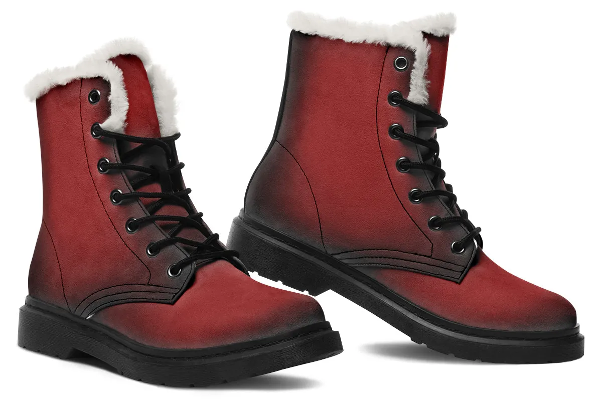 Mood: Blood Winter Boots - Warm Micro-Suede Doc-Style Boots Lined with Vegan Wool