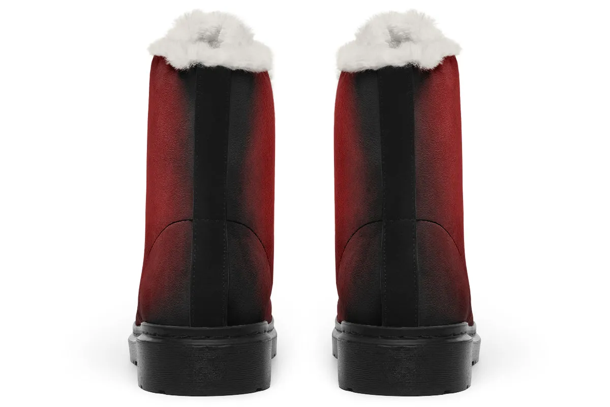 Mood: Blood Winter Boots - Warm Micro-Suede Doc-Style Boots Lined with Vegan Wool