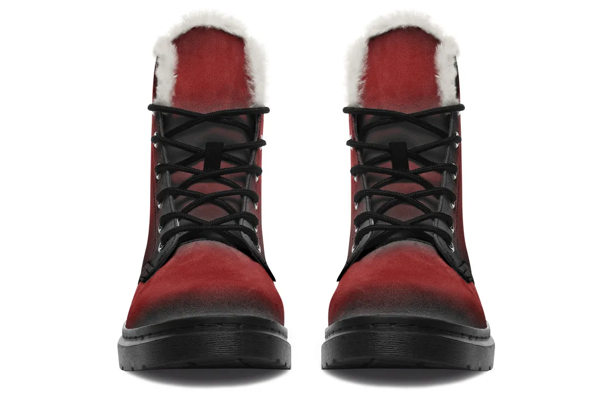 Mood: Blood Winter Boots - Warm Micro-Suede Doc-Style Boots Lined with Vegan Wool