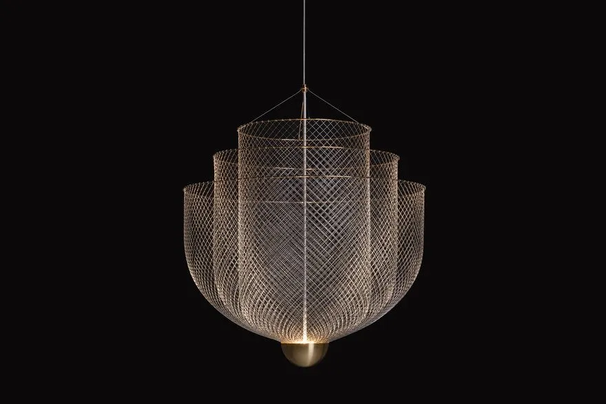 Moooi Meshmatics Gold Chandelier Large