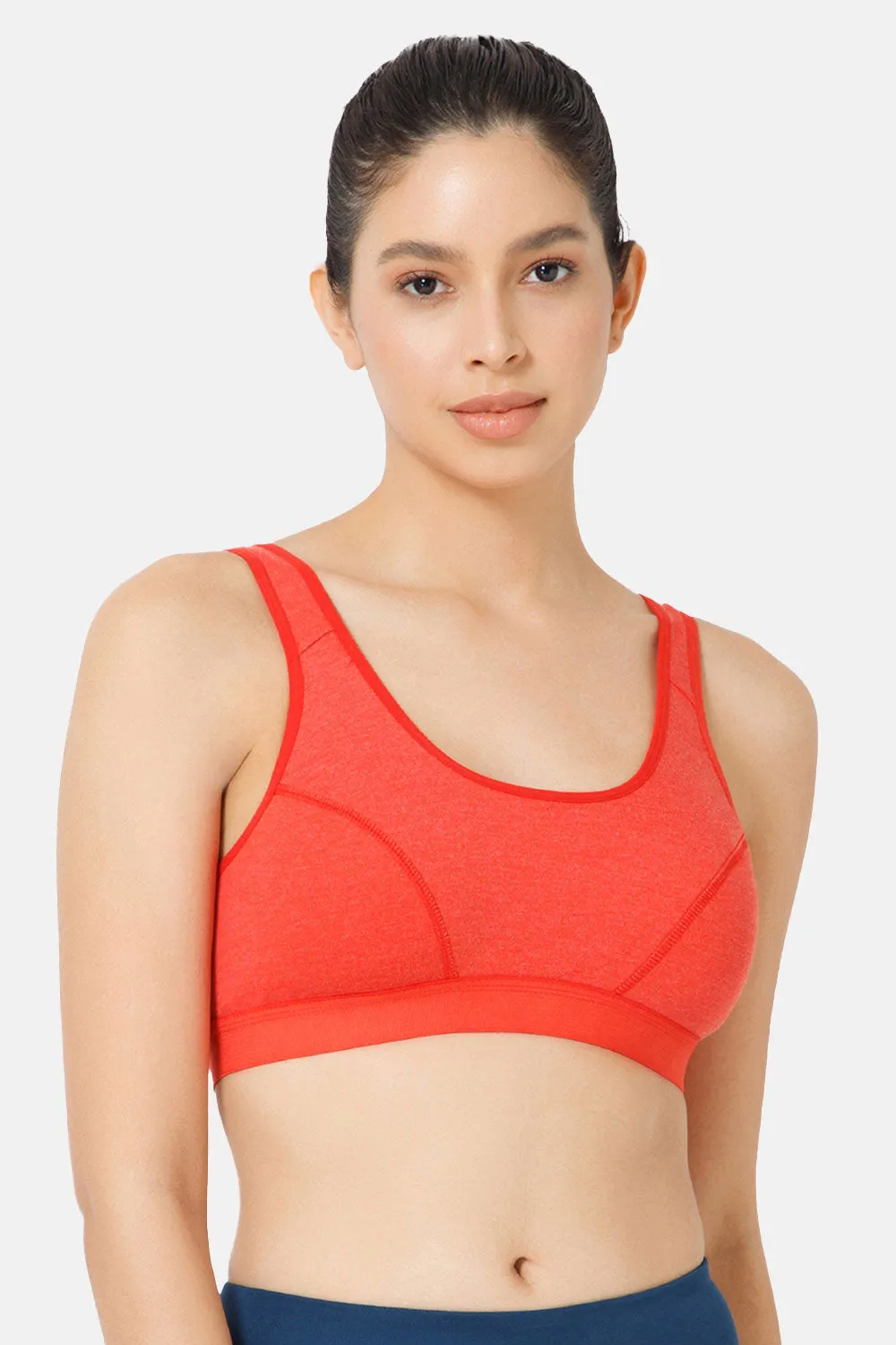 Naidu Hall Cotton Sports Bra - Erica | High Coverage, Cut & Sew Design, Effortless Comfort