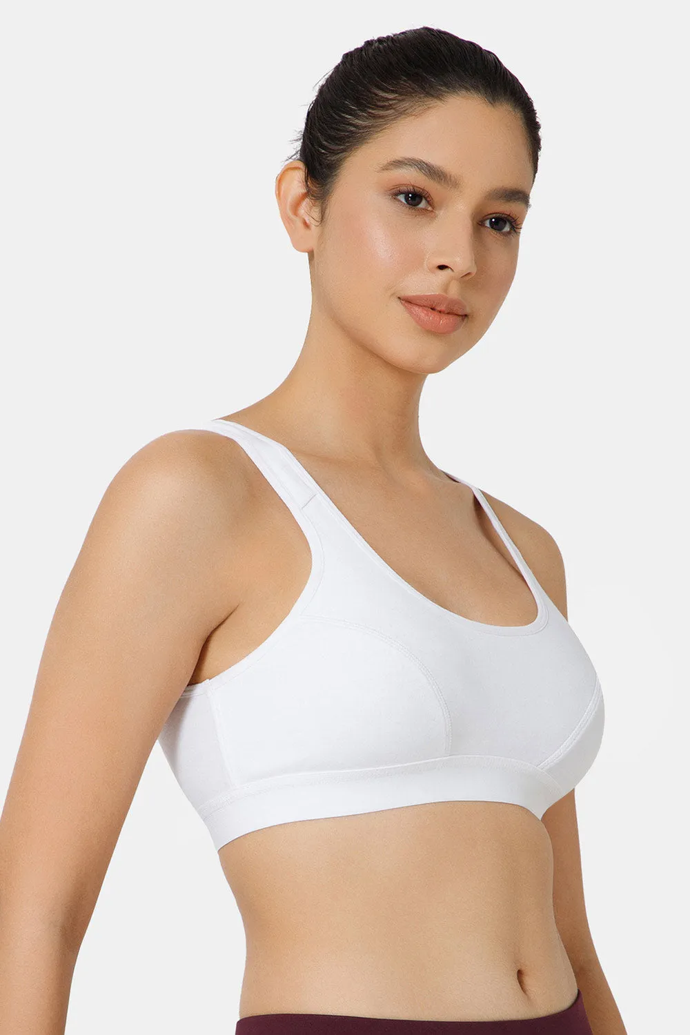 Naidu Hall Cotton Sports Bra - Erica | High Coverage, Cut & Sew Design, Effortless Comfort