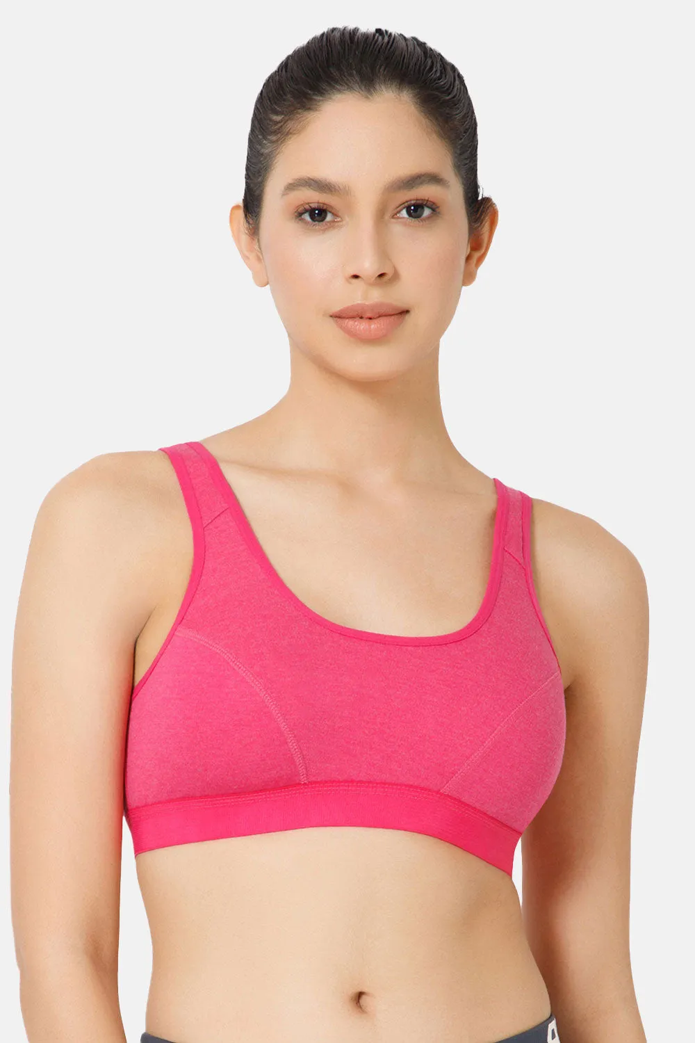 Naidu Hall Cotton Sports Bra - Erica | High Coverage, Cut & Sew Design, Effortless Comfort