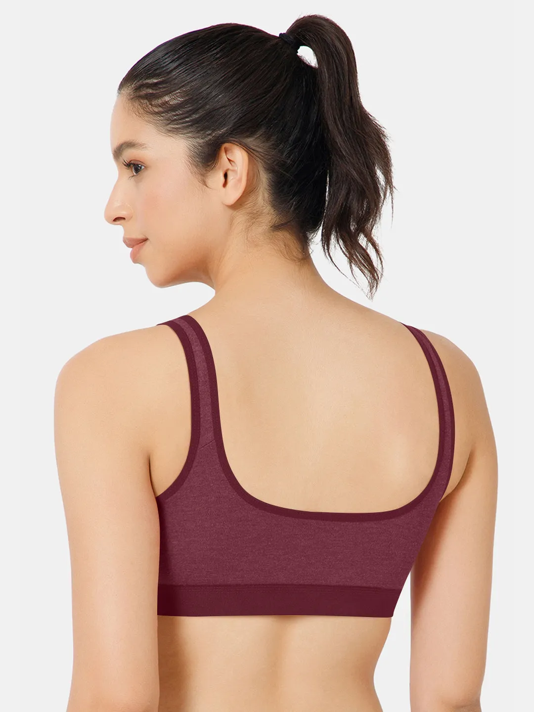 Naidu Hall Cotton Sports Bra - Erica | High Coverage, Cut & Sew Design, Effortless Comfort