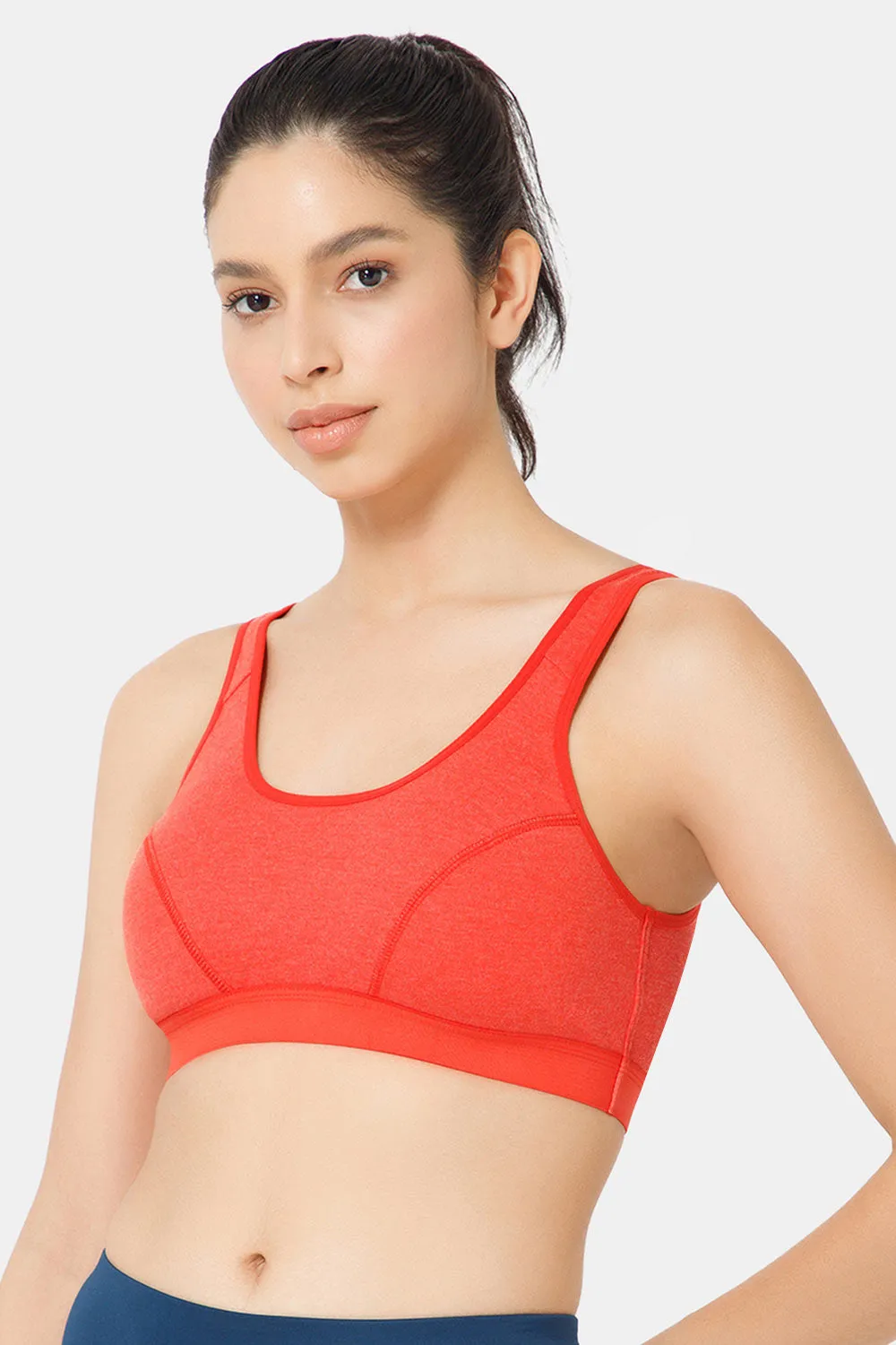 Naidu Hall Cotton Sports Bra - Erica | High Coverage, Cut & Sew Design, Effortless Comfort