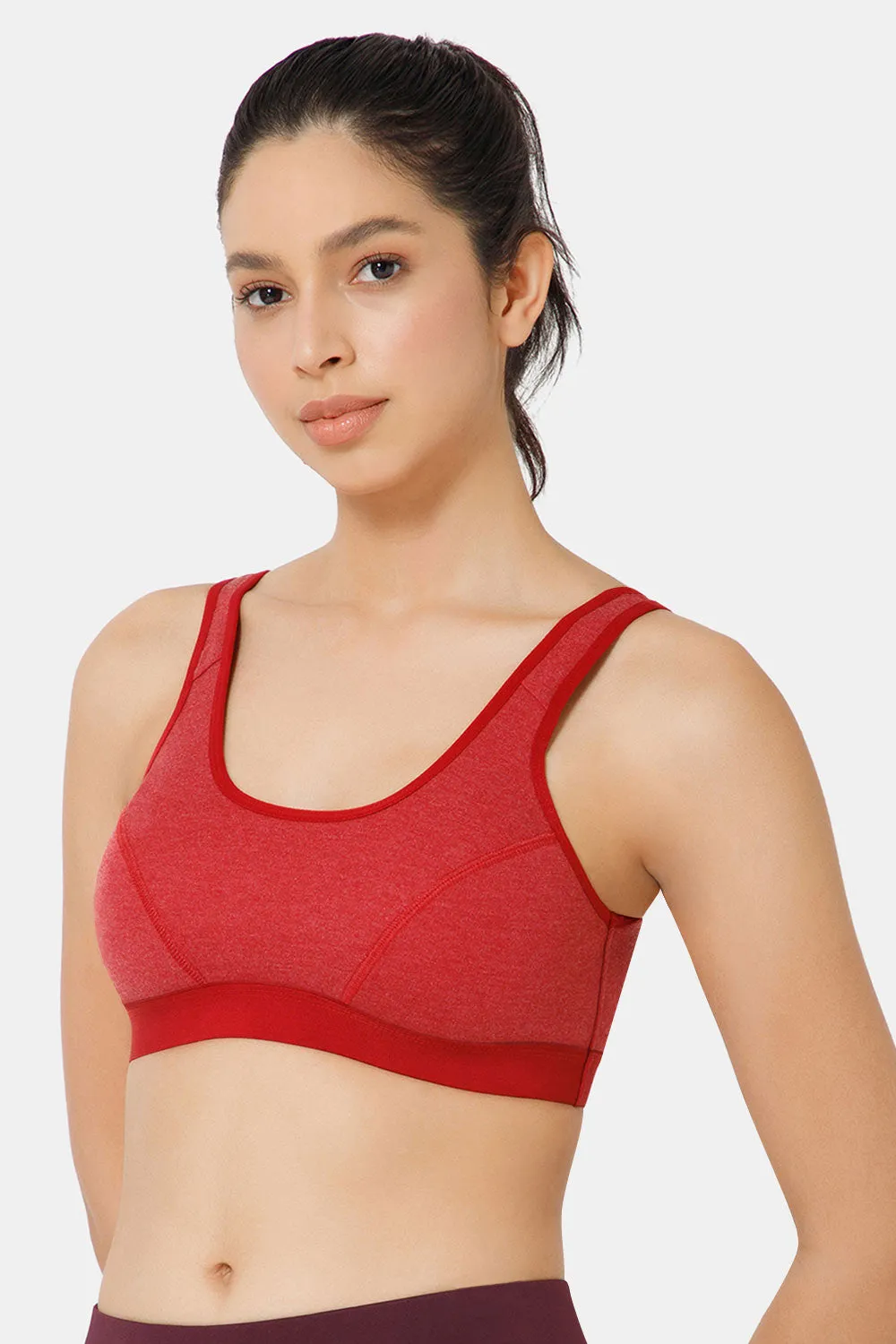 Naidu Hall Cotton Sports Bra - Erica | High Coverage, Cut & Sew Design, Effortless Comfort