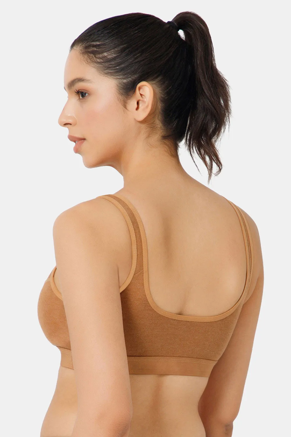 Naidu Hall Cotton Sports Bra - Erica | High Coverage, Cut & Sew Design, Effortless Comfort