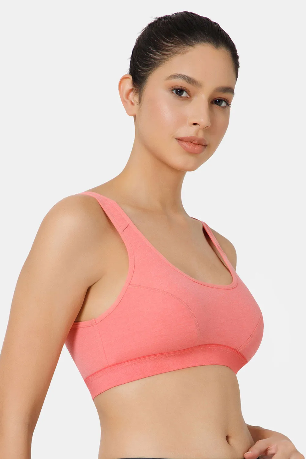 Naidu Hall Cotton Sports Bra - Erica | High Coverage, Cut & Sew Design, Effortless Comfort