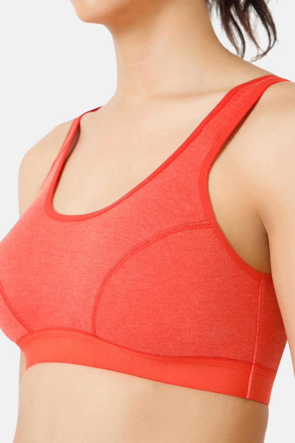 Naidu Hall Cotton Sports Bra - Erica | High Coverage, Cut & Sew Design, Effortless Comfort