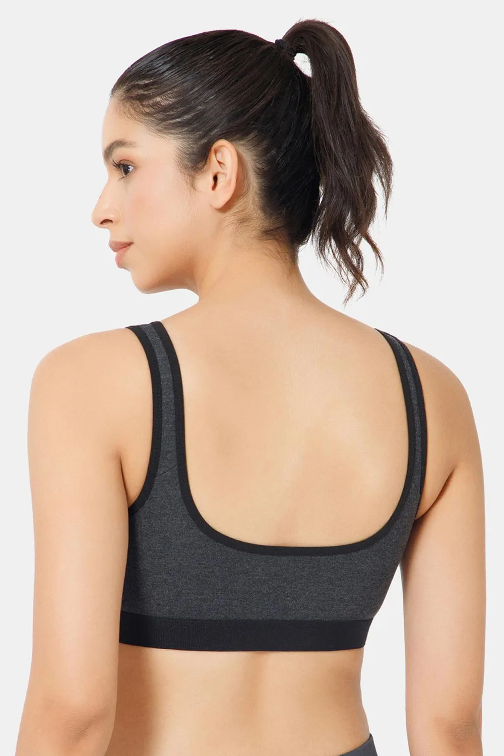 Naidu Hall Cotton Sports Bra - Erica | High Coverage, Cut & Sew Design, Effortless Comfort