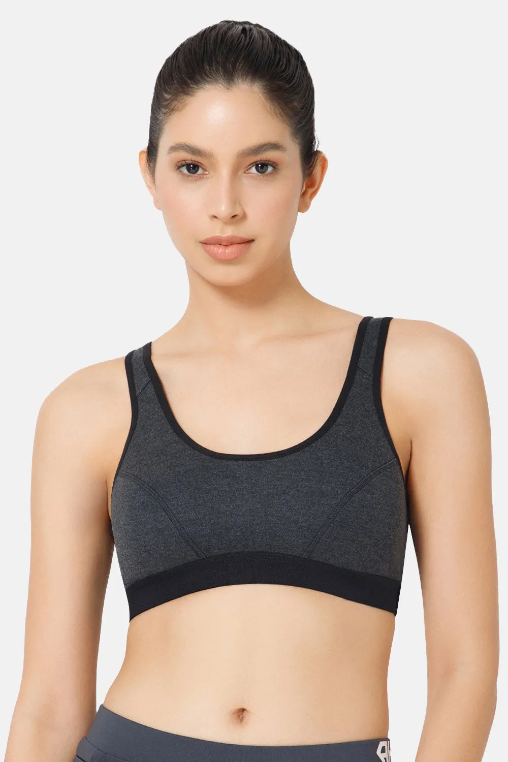 Naidu Hall Cotton Sports Bra - Erica | High Coverage, Cut & Sew Design, Effortless Comfort