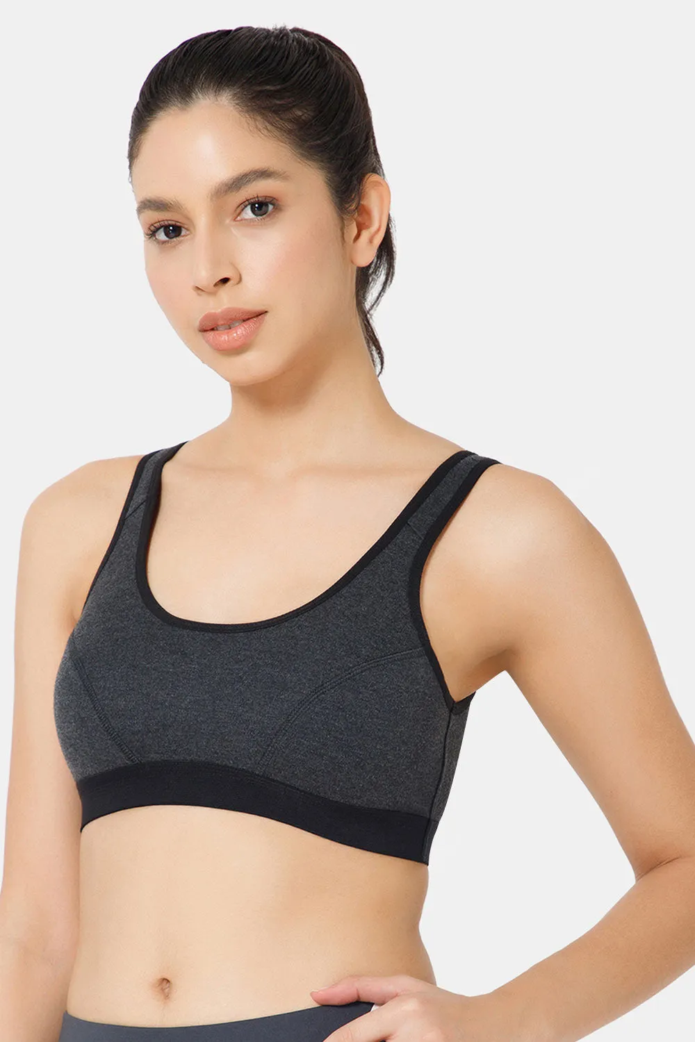 Naidu Hall Cotton Sports Bra - Erica | High Coverage, Cut & Sew Design, Effortless Comfort