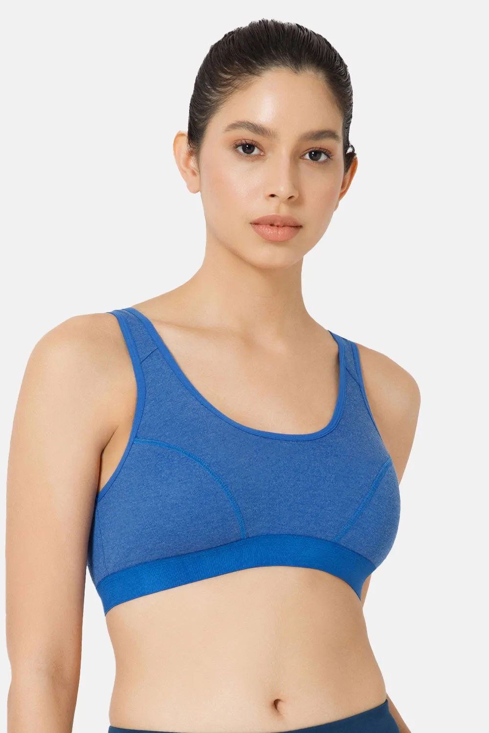 Naidu Hall Cotton Sports Bra - Erica | High Coverage, Cut & Sew Design, Effortless Comfort