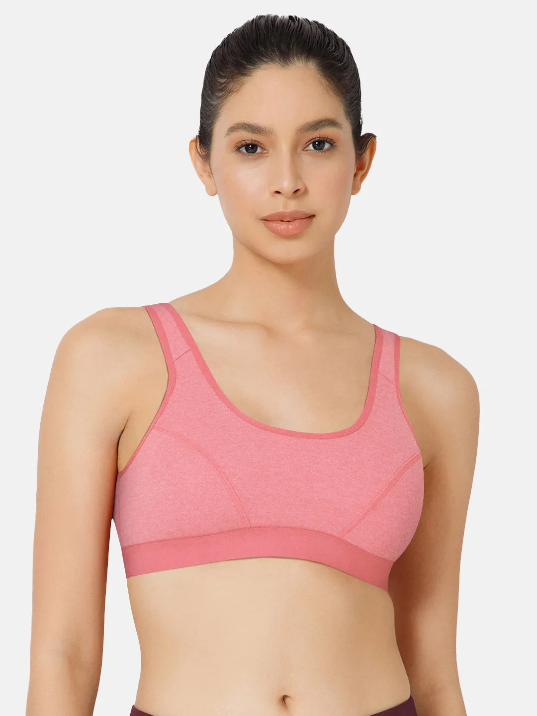 Naidu Hall Cotton Sports Bra - Erica | High Coverage, Cut & Sew Design, Effortless Comfort