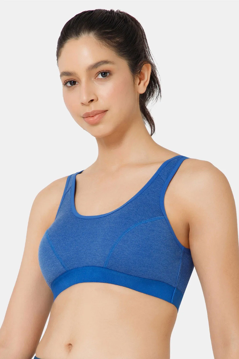 Naidu Hall Cotton Sports Bra - Erica | High Coverage, Cut & Sew Design, Effortless Comfort