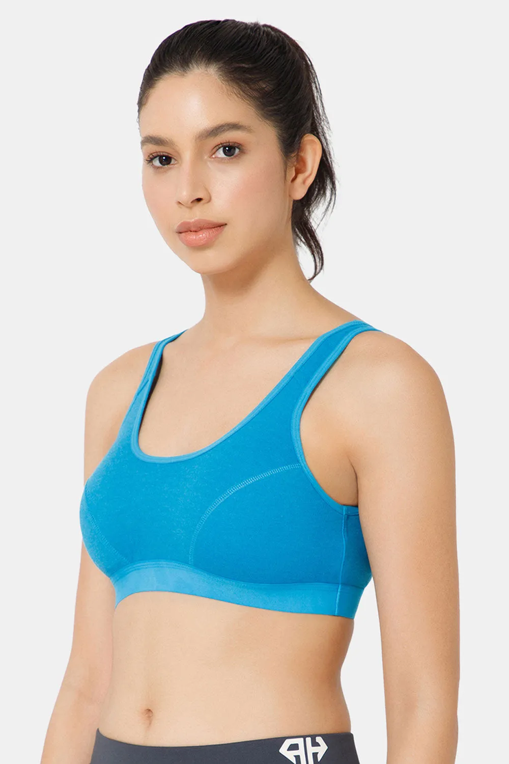 Naidu Hall Cotton Sports Bra - Erica | High Coverage, Cut & Sew Design, Effortless Comfort