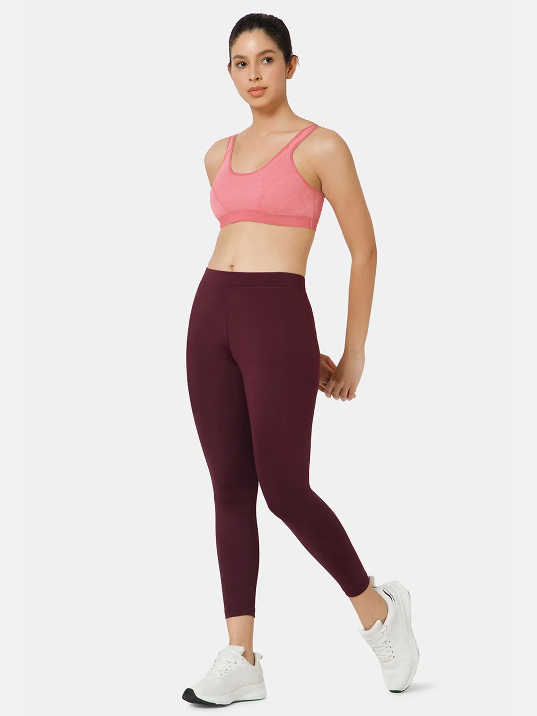 Naidu Hall Cotton Sports Bra - Erica | High Coverage, Cut & Sew Design, Effortless Comfort