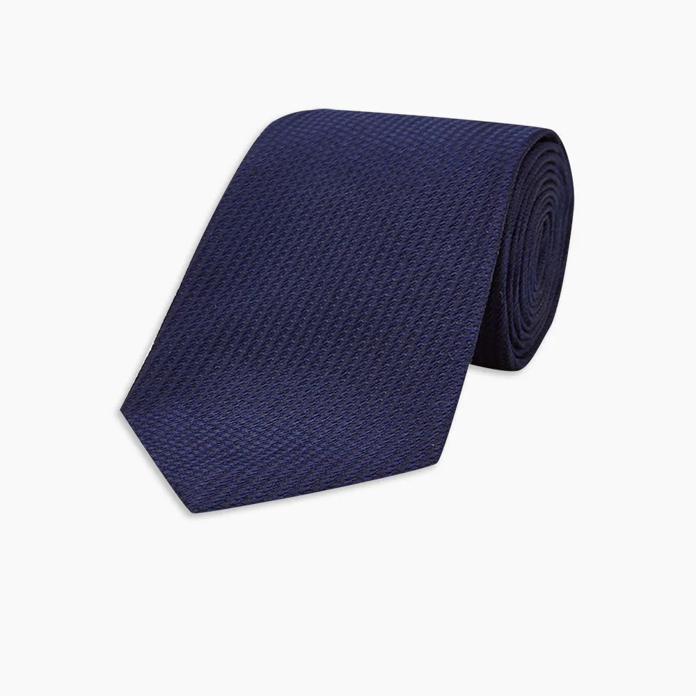 Navy Lace Silk Tie