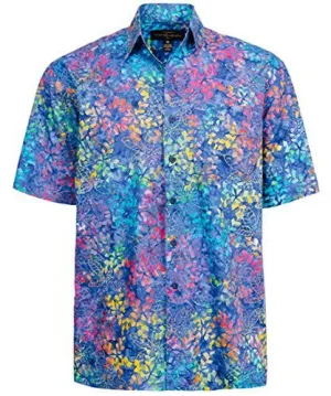 Peter Huntington Sumatra Island Single Pocket Handcrafted Blue Tropical Shirt