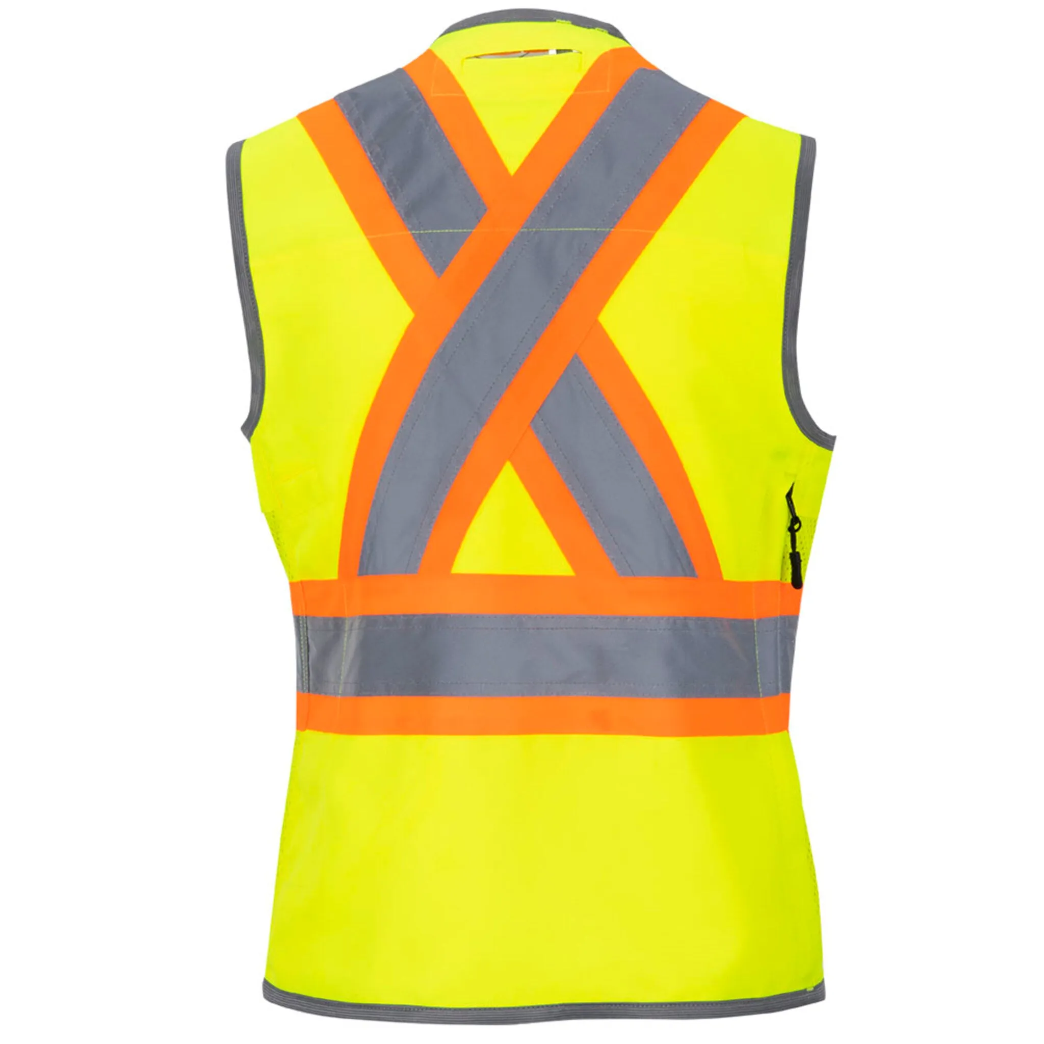 Pioneer Women's Hi Vis Surveyor Safety Vest, 150D Poly Twill, Snap Front, Reflective Tape, Multiple Pockets – Durable, Comfortable Workwear | Sizes XS-4XL