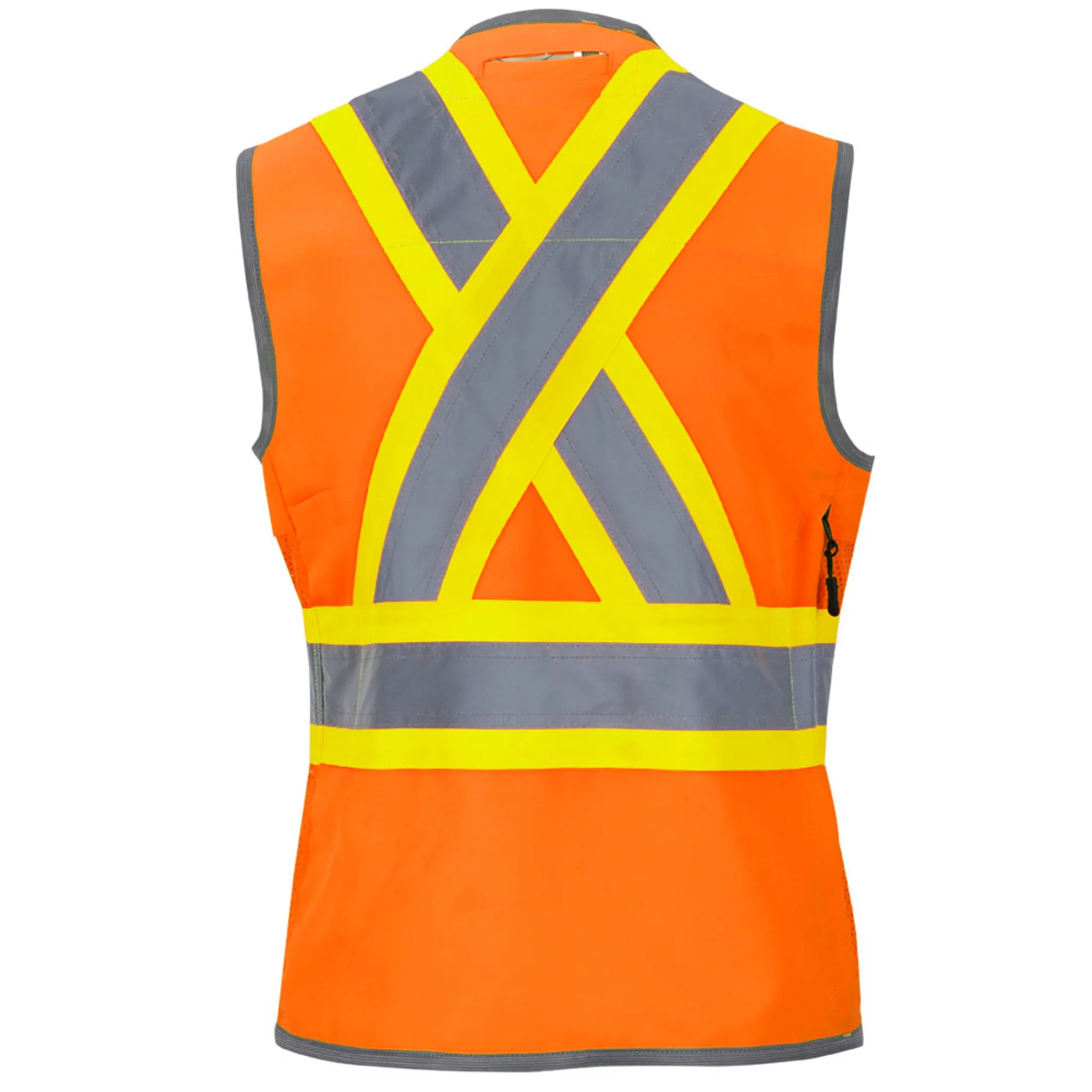 Pioneer Women's Hi Vis Surveyor Safety Vest, 150D Poly Twill, Snap Front, Reflective Tape, Multiple Pockets – Durable, Comfortable Workwear | Sizes XS-4XL