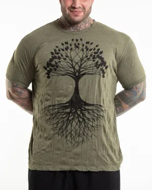 Plus Size Mens Tree of Life T-Shirt in Green