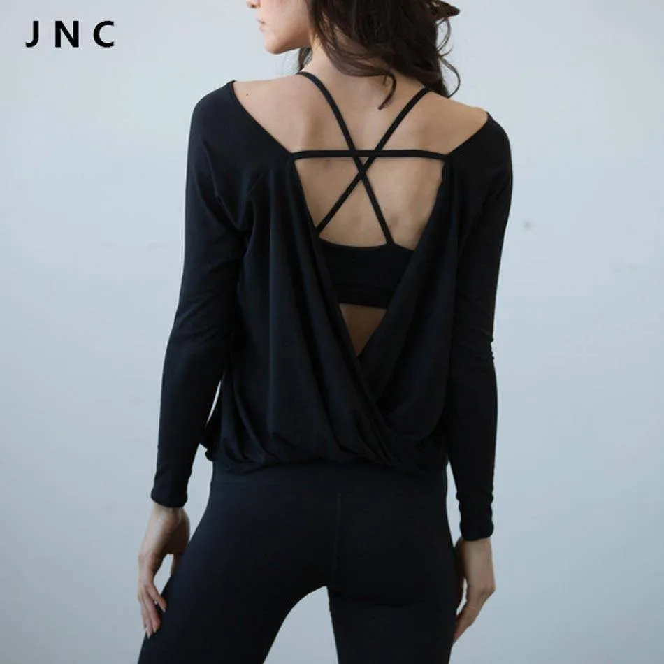 Quick Dry Open Back Long Sleeve Yoga Top