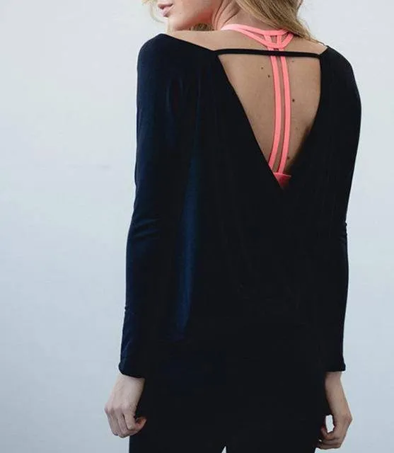 Quick Dry Open Back Long Sleeve Yoga Top