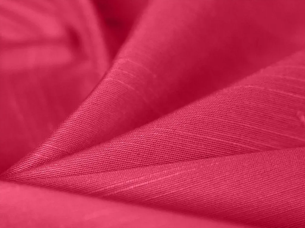 Red Pink Plain Bangalore Raw Silk Fabric