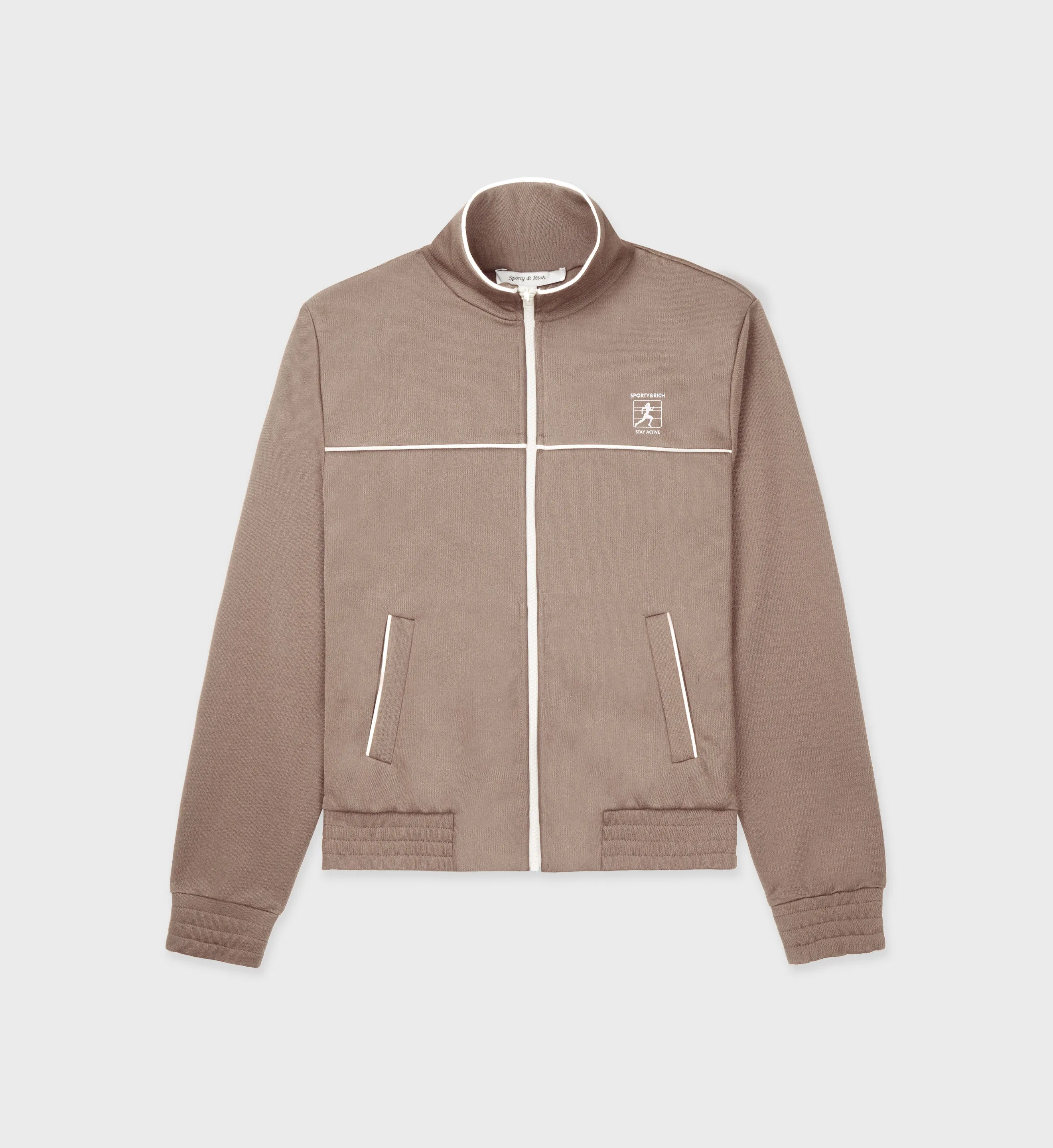 Runner Track Jacket - Espresso/White