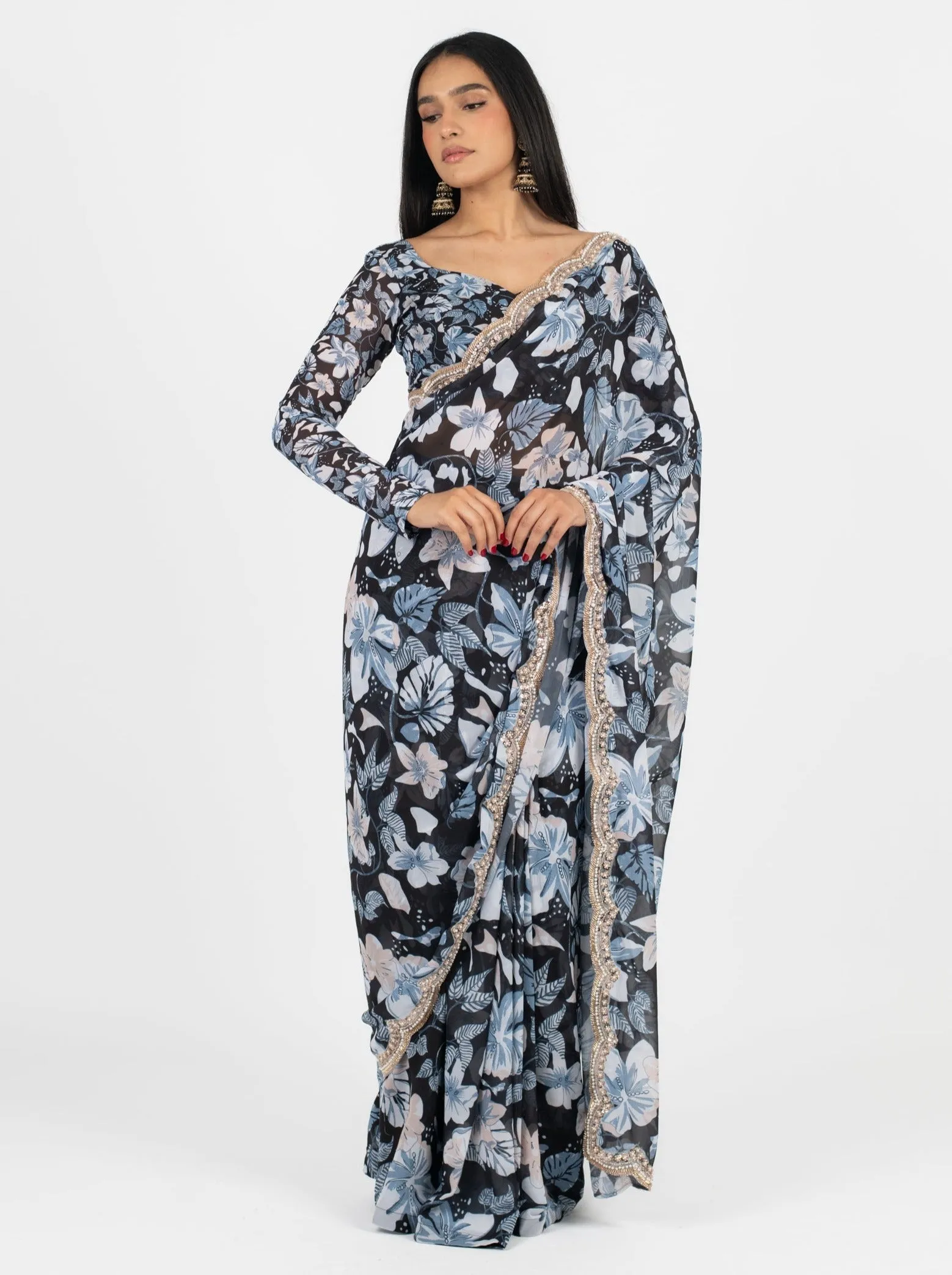 Sea Meadow Easy-Drape Saree