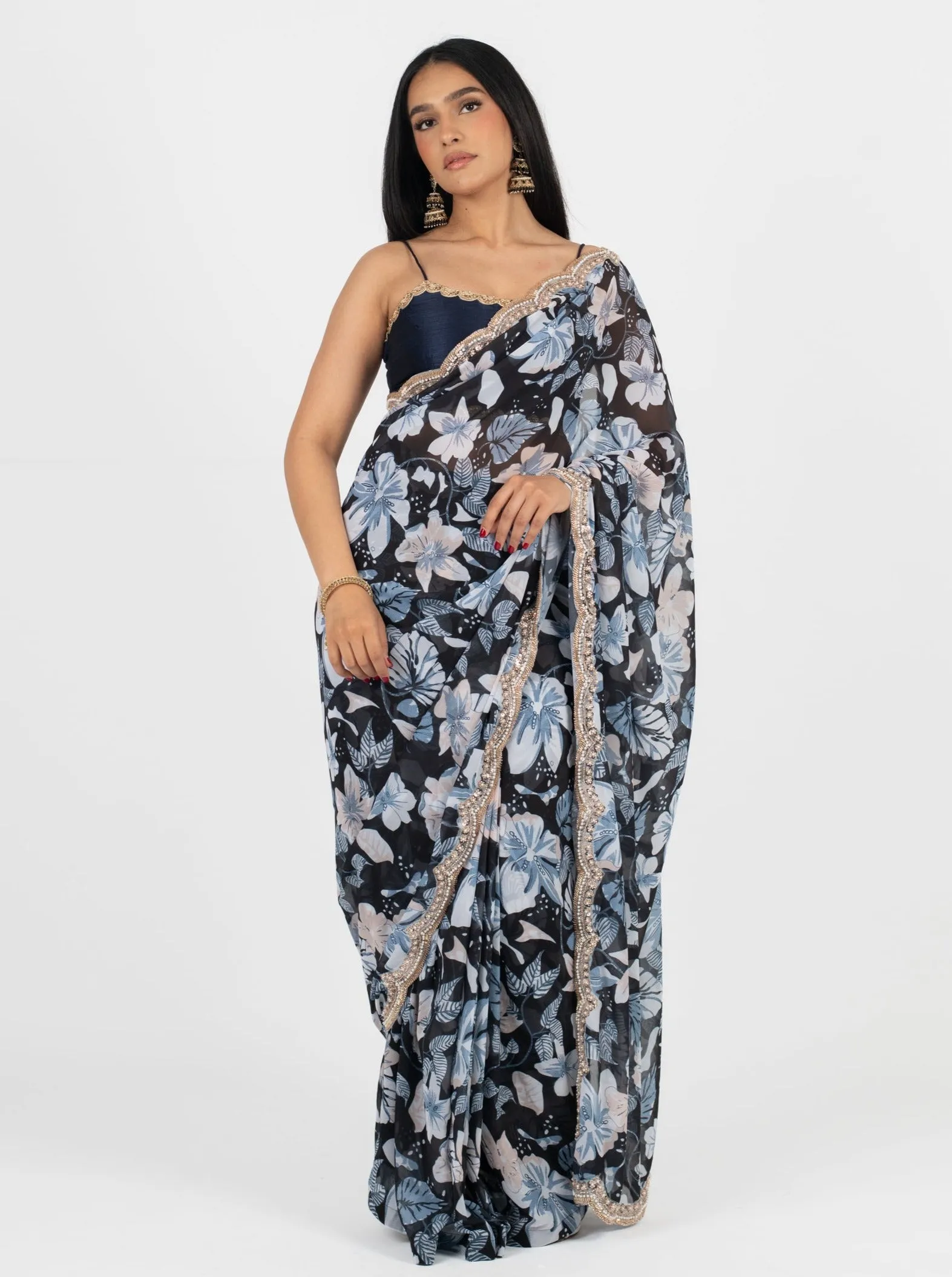 Sea Meadow Easy-Drape Saree