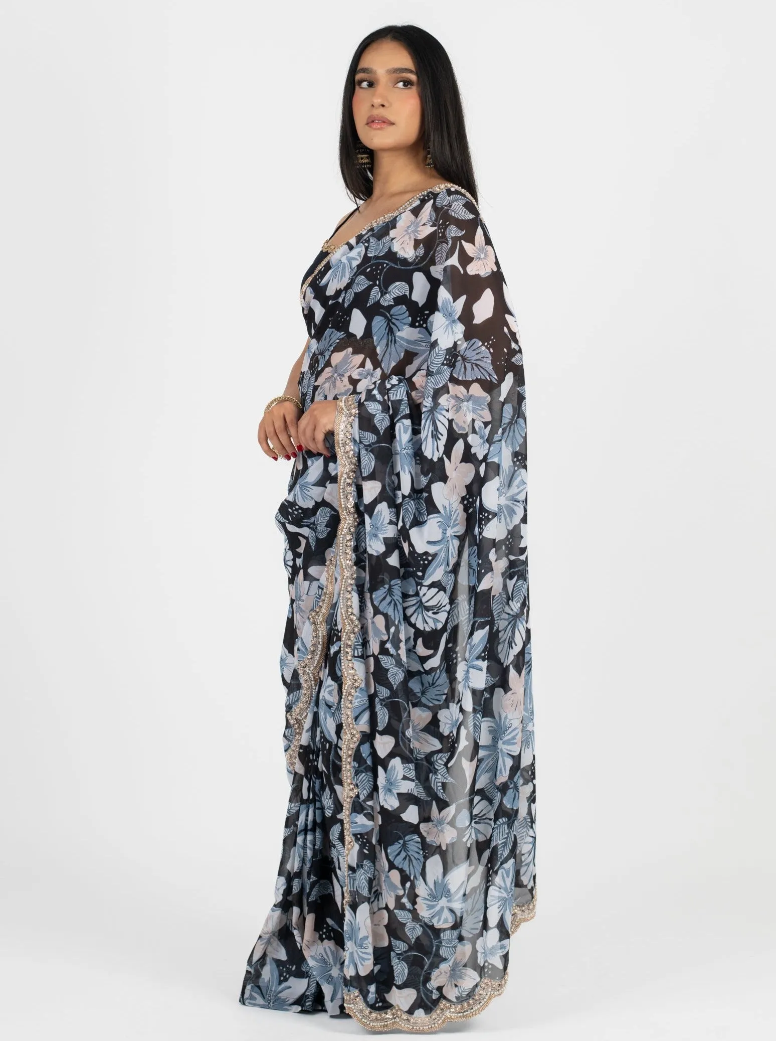 Sea Meadow Easy-Drape Saree