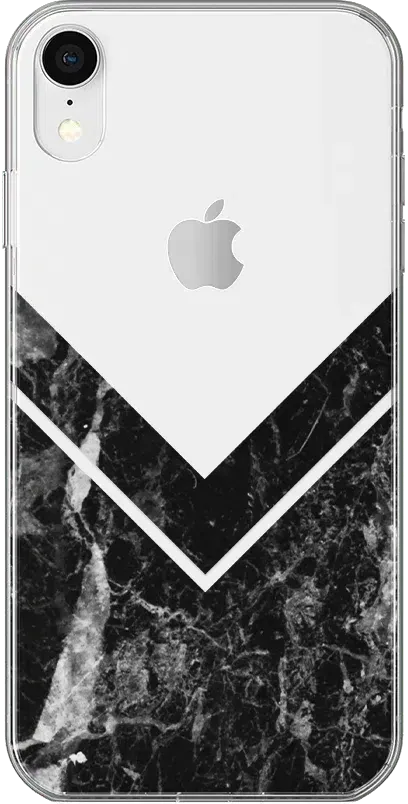 Sleek and Simple | Black Marble V Clear Case