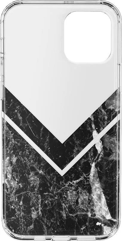 Sleek and Simple | Black Marble V Clear Case