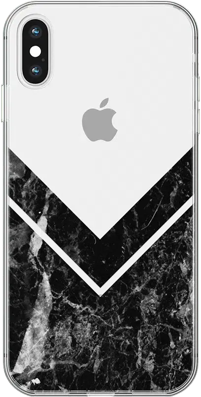 Sleek and Simple | Black Marble V Clear Case