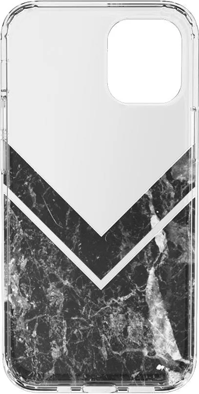 Sleek and Simple | Black Marble V Clear Case