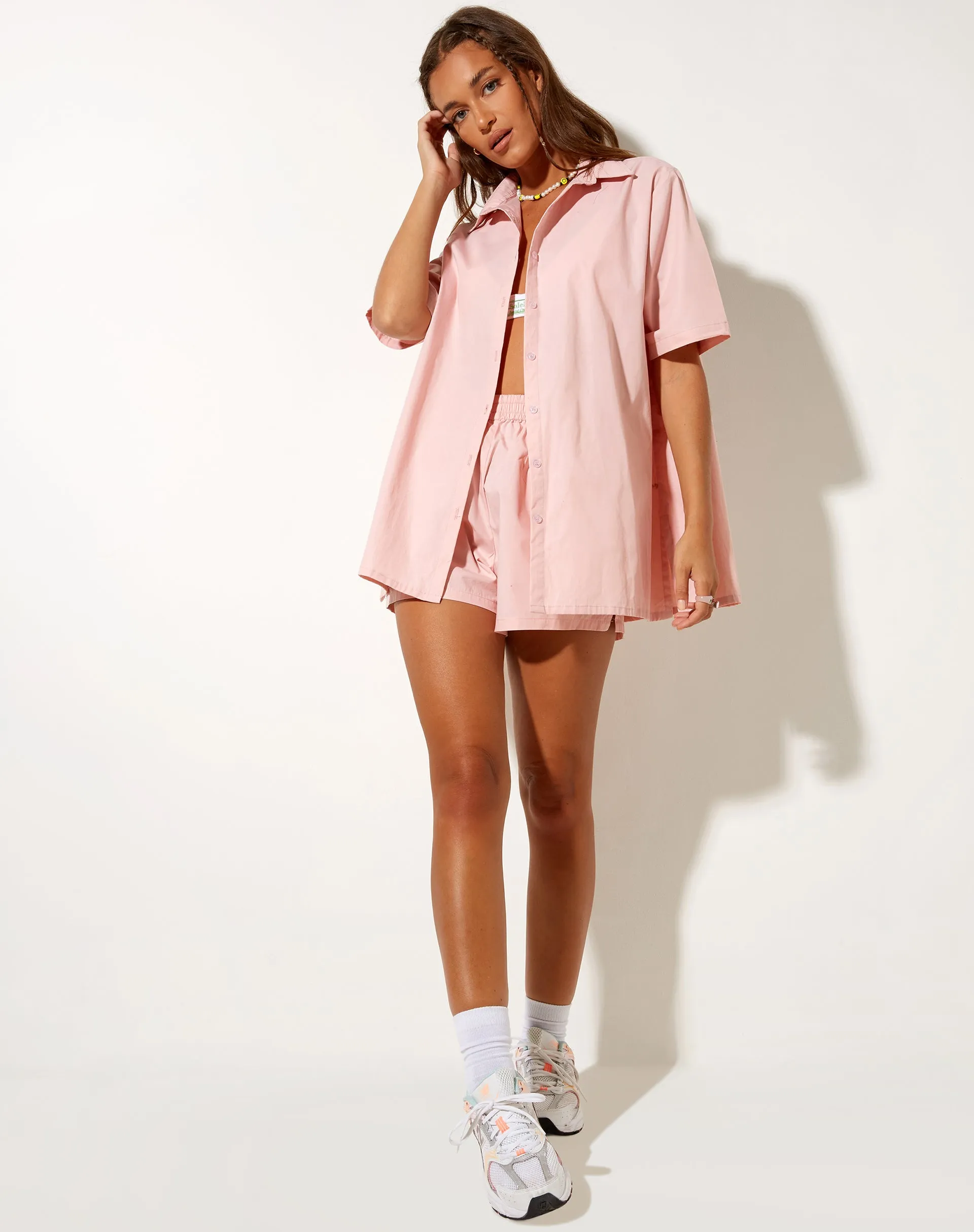 Smita Shirt in Poplin Pink Lady Take It Easy