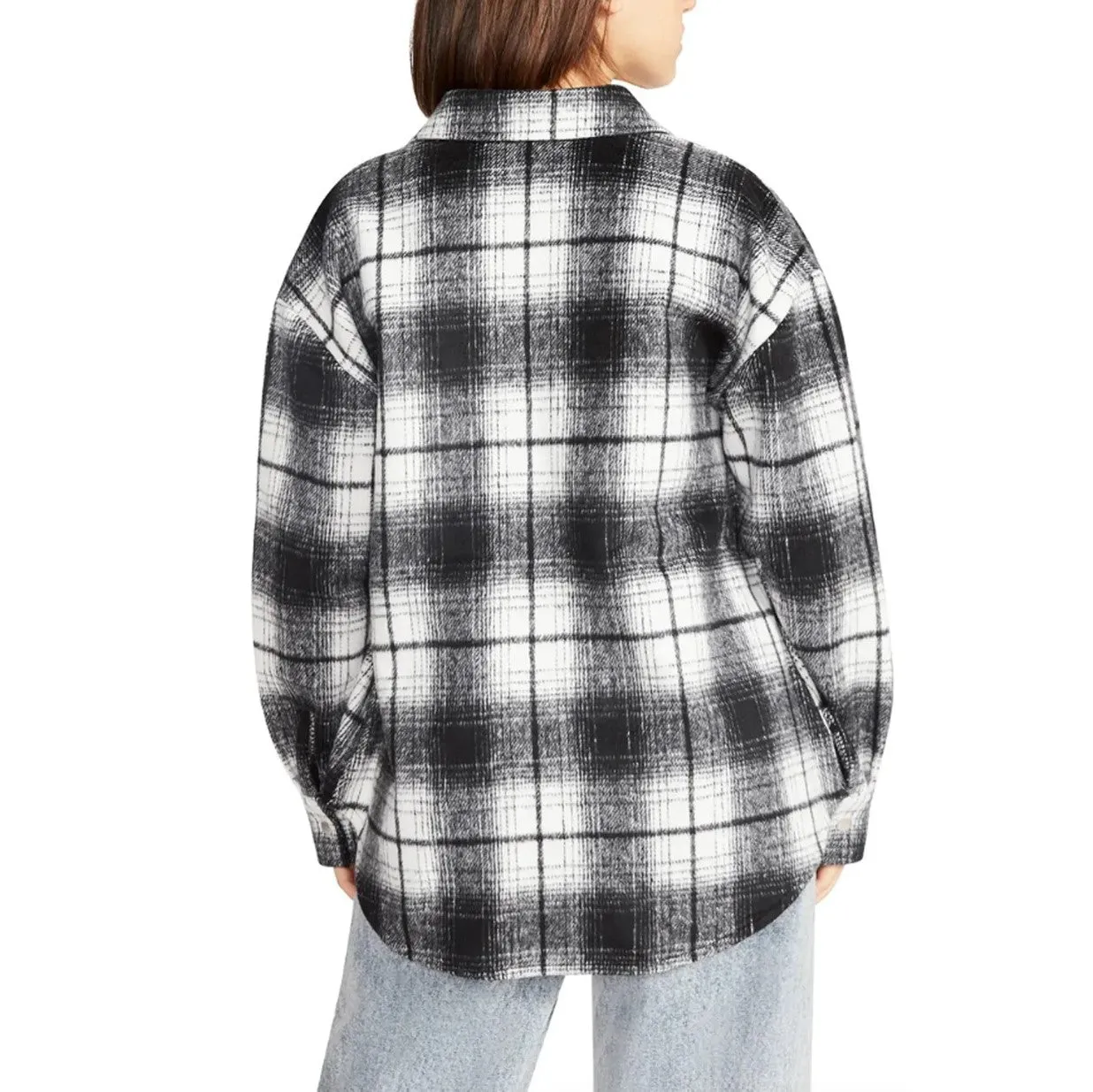 Sophia Plaid Shacket (Black)