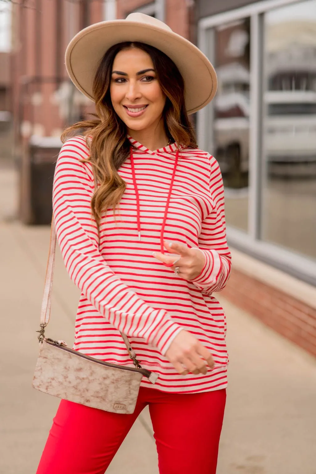 Striped Lightweight Game Day Hoodie