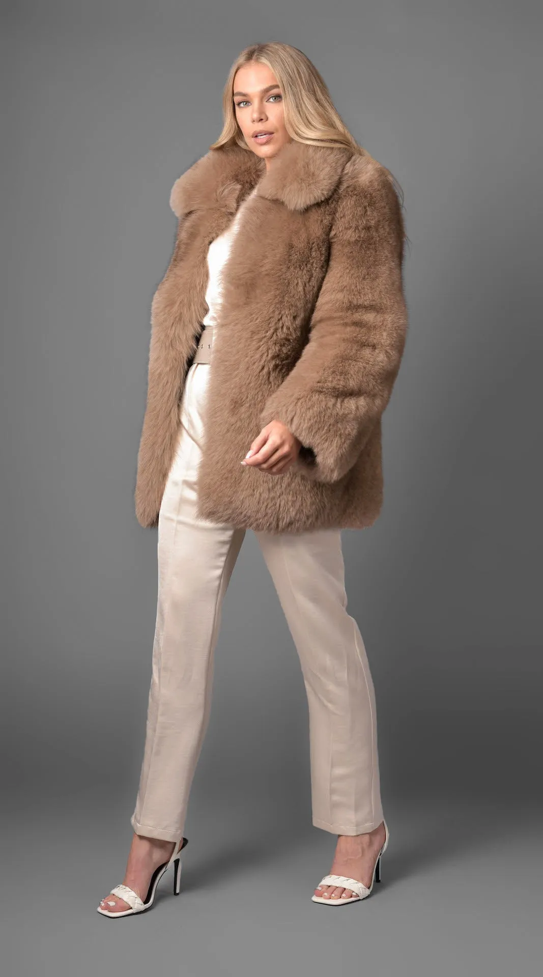 Supreme Luxy Fox Fur Collared Coat