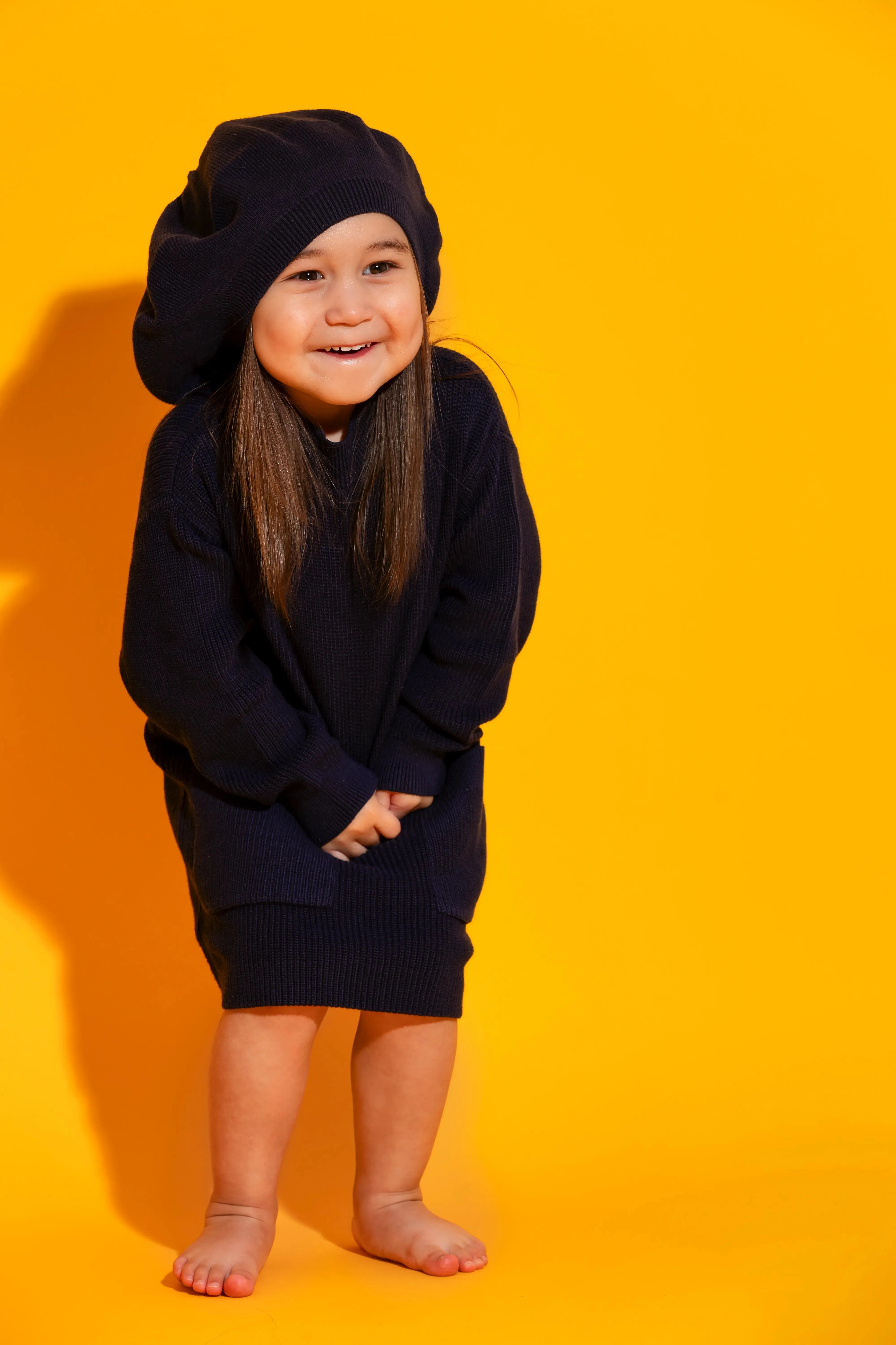 Sweater Pocket Dress_Navy