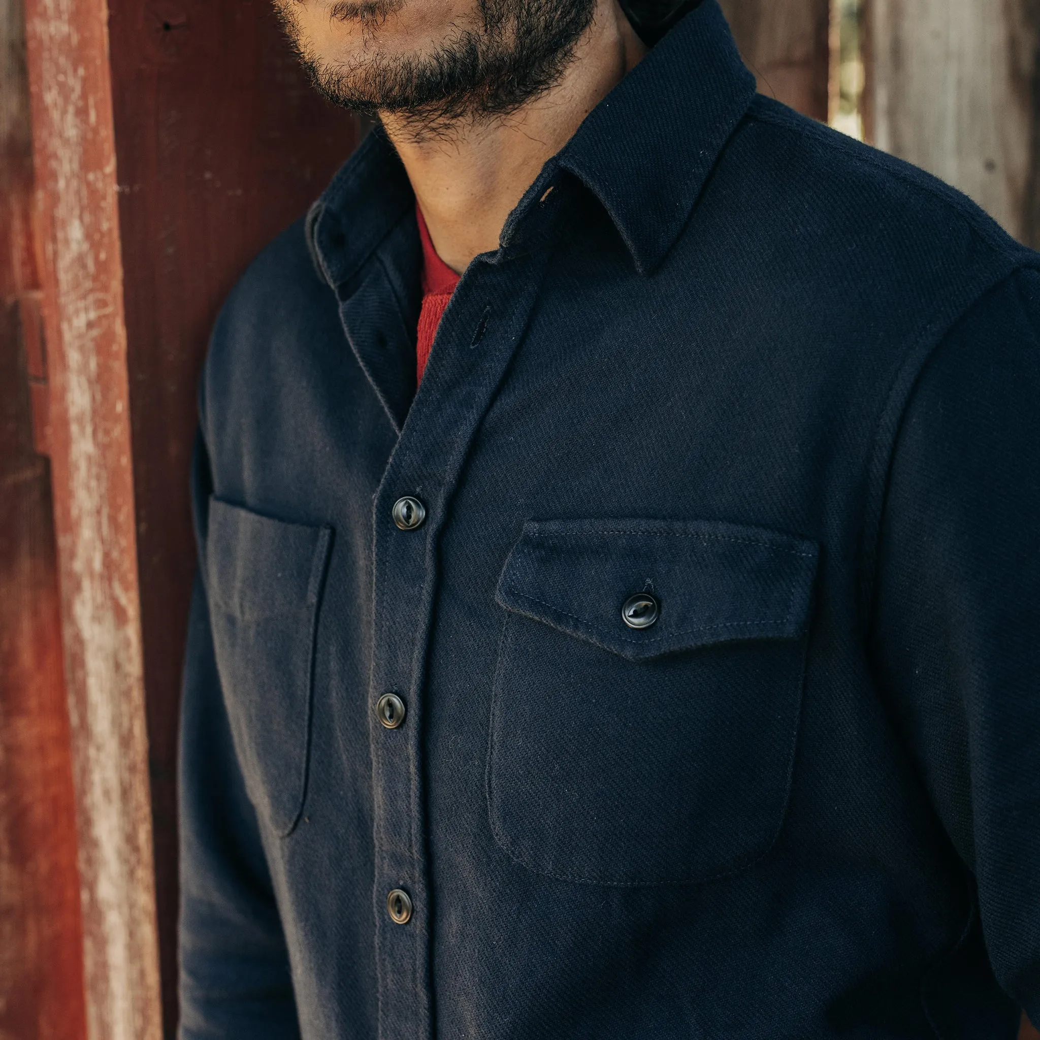 The Crater Shirt in Navy Twill