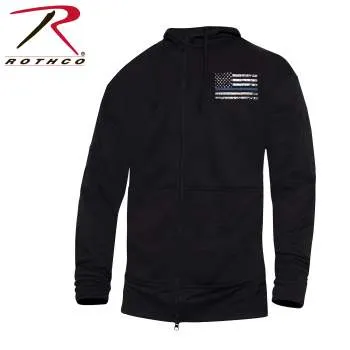 Thin Blue Line Concealed Carry Zippered Hoodie - Black