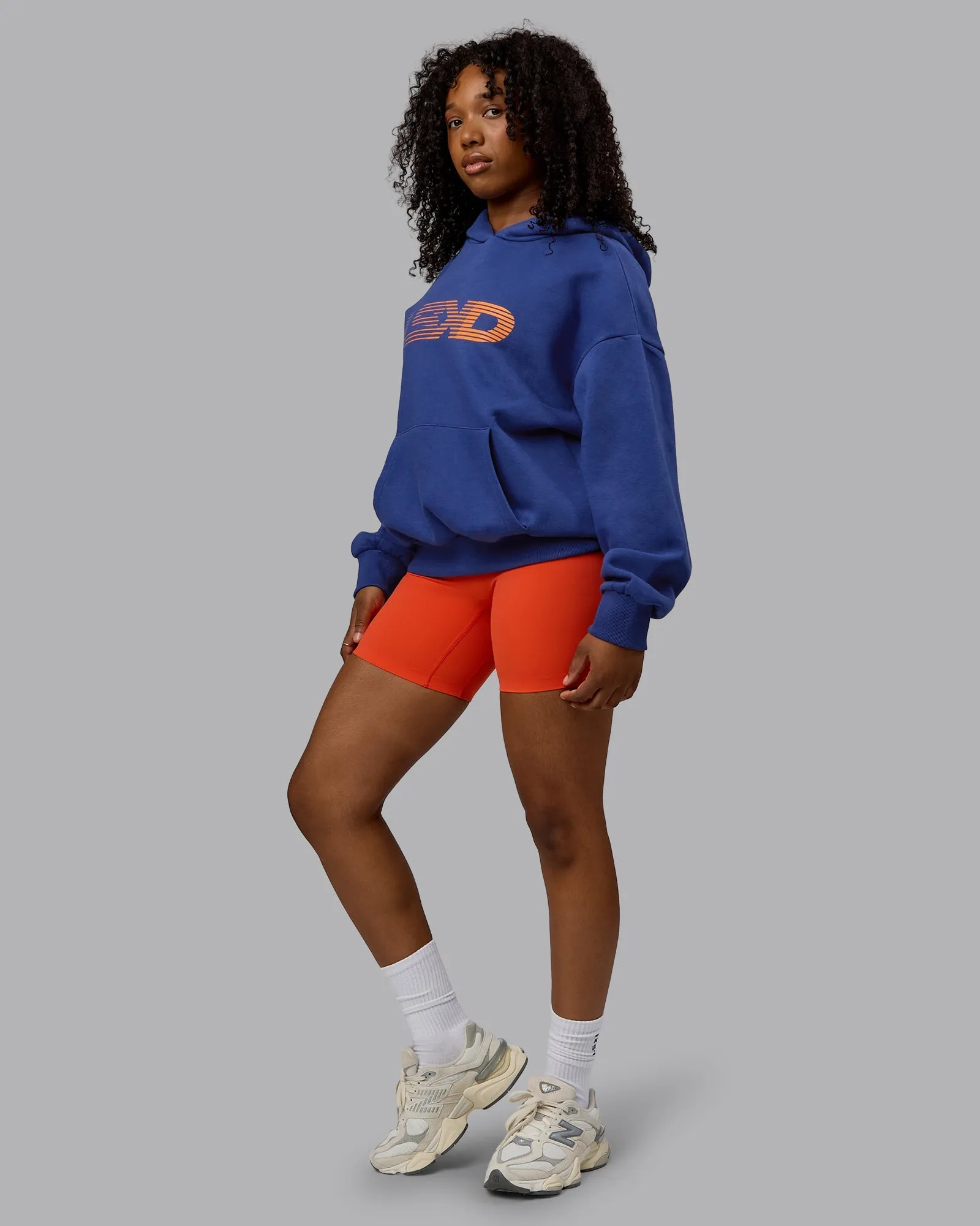 Unisex Motion Hoodie Oversize - Galactic Cobalt-Vibrant Orange