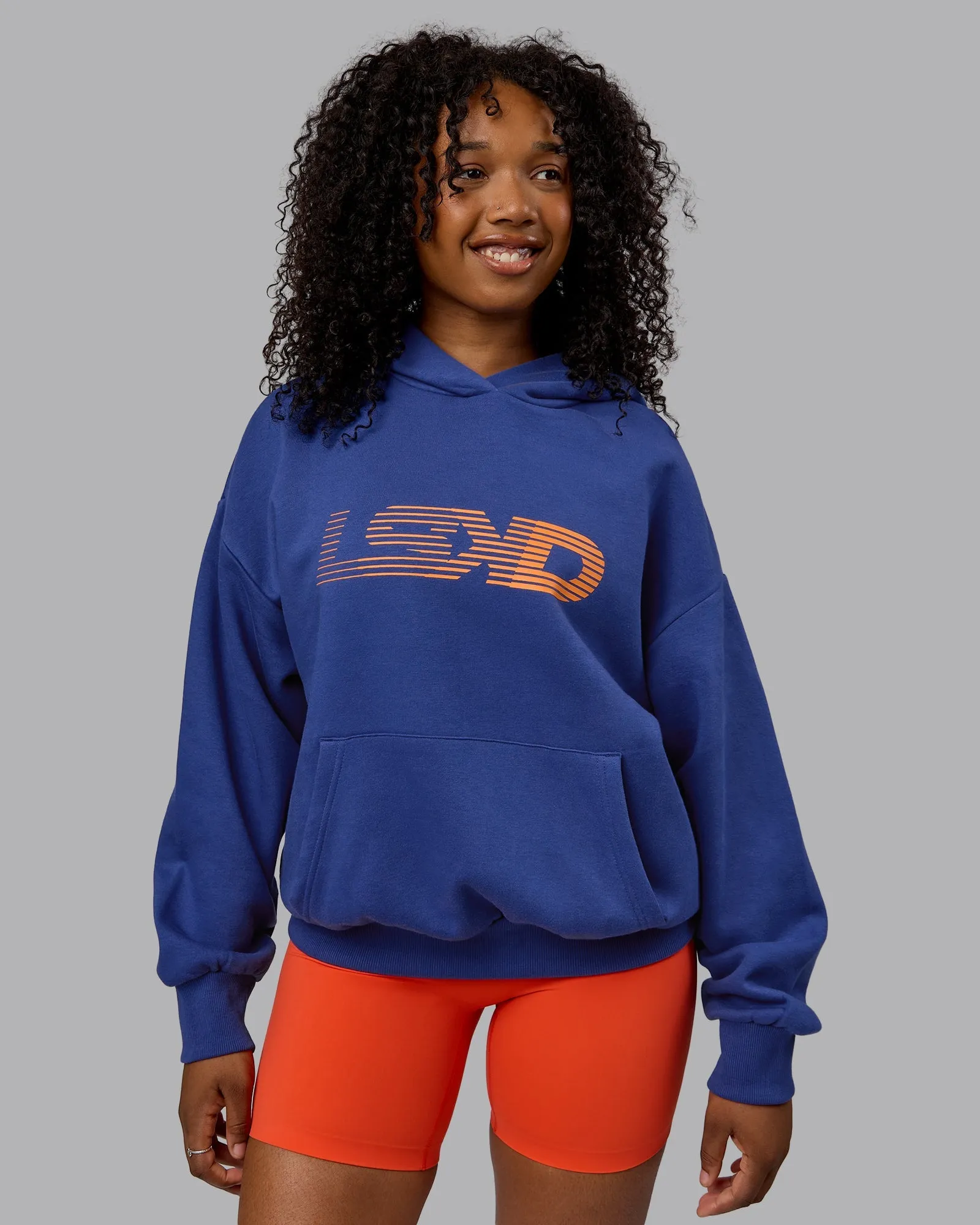 Unisex Motion Hoodie Oversize - Galactic Cobalt-Vibrant Orange