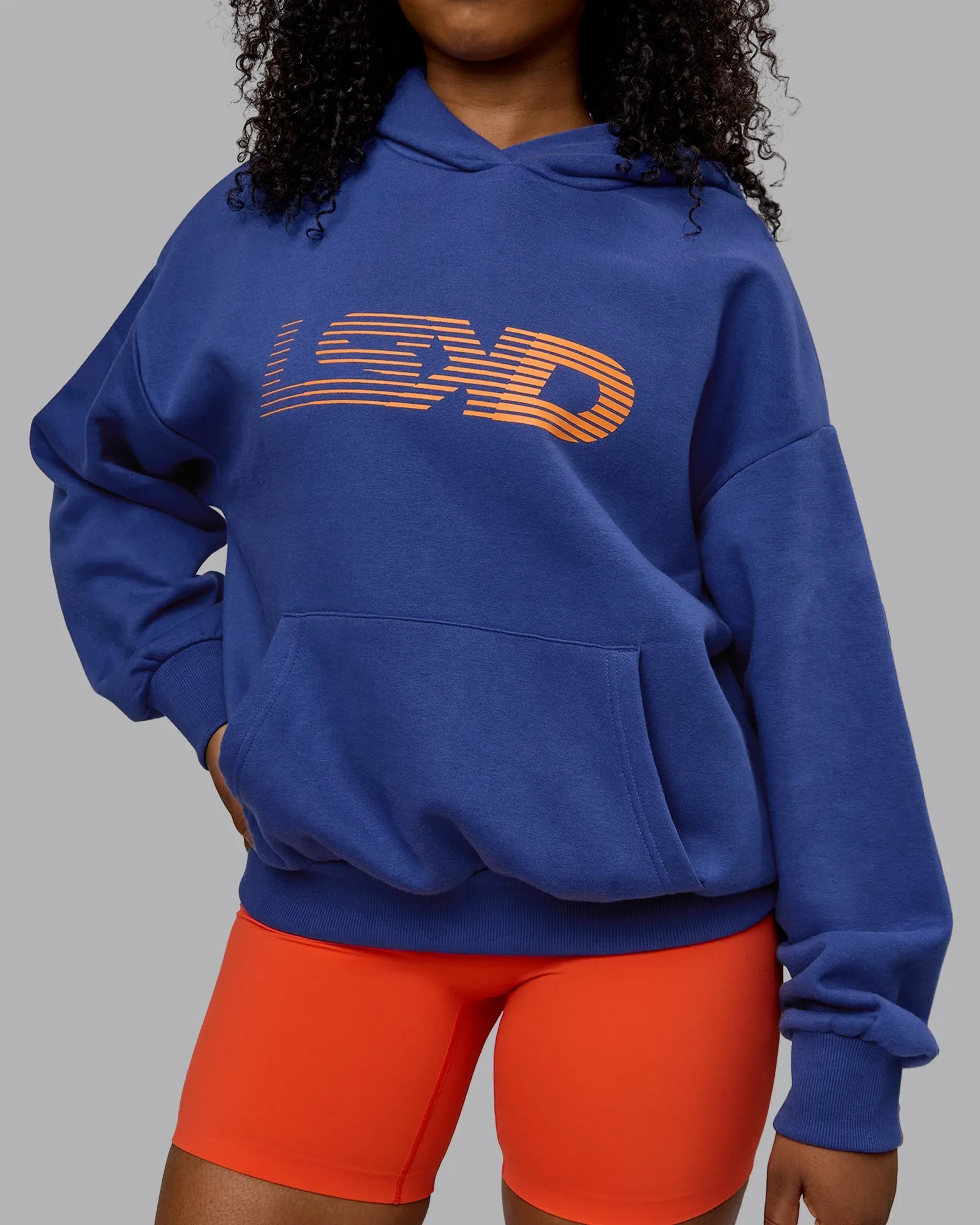 Unisex Motion Hoodie Oversize - Galactic Cobalt-Vibrant Orange