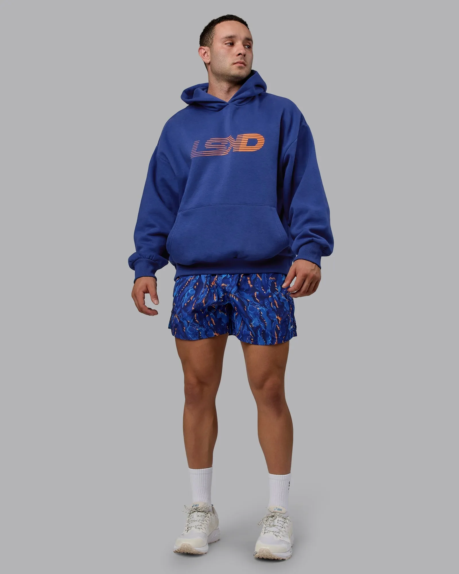 Unisex Motion Hoodie Oversize - Galactic Cobalt-Vibrant Orange