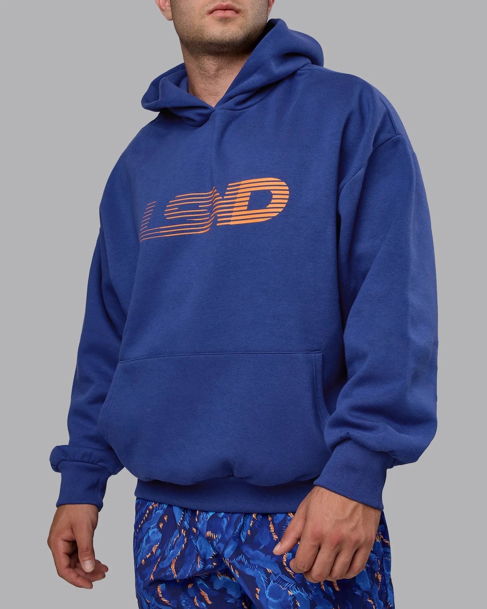 Unisex Motion Hoodie Oversize - Galactic Cobalt-Vibrant Orange